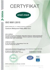 Certyfikat ISO  9001:2015